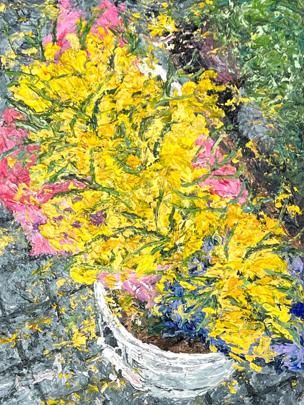 Balde con flores